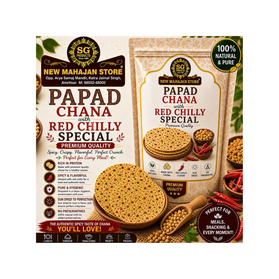 Papad Chana with Red Chilly
